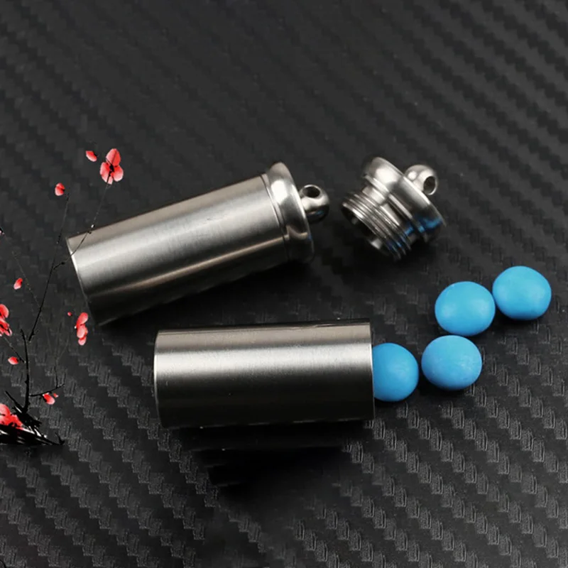 Pure titanium sealed bottle hypoallergenic health care kit EDC portable waterproof box container lightweight storage bottle