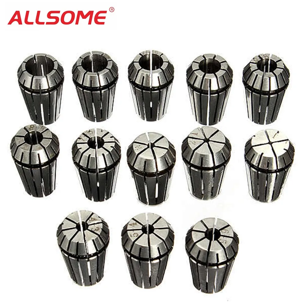 

ALLSOME 13pcs 1-13mm ER20 CNC Carving Machine Milling Chuck Collets Lathe Tool HT2170