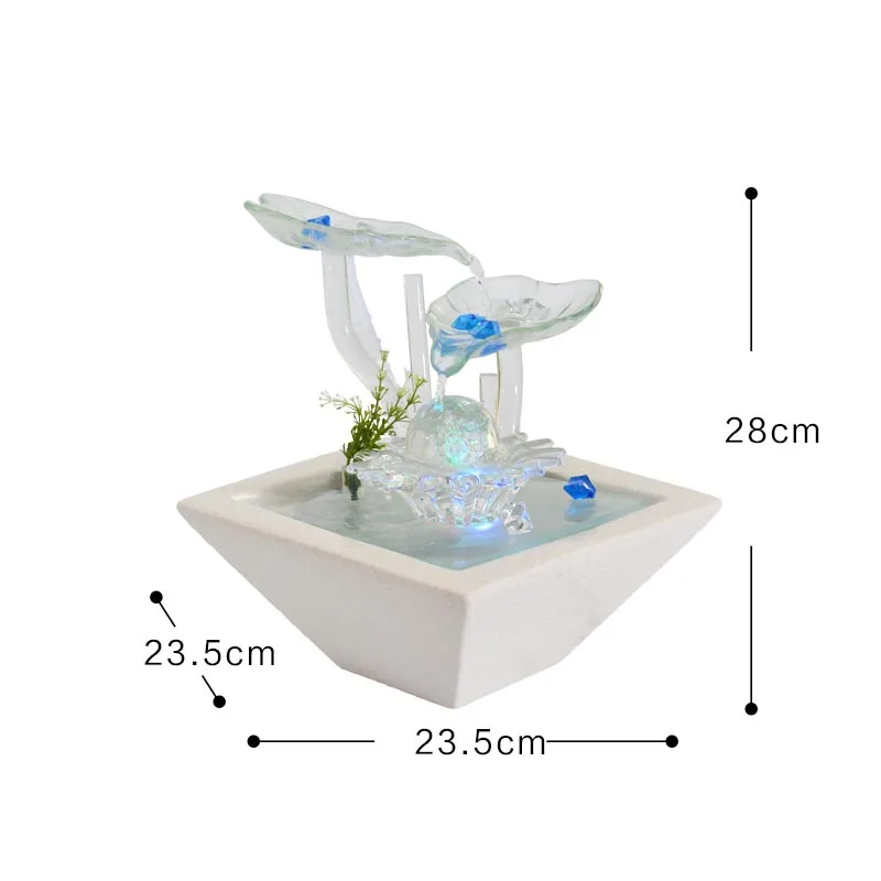 110 V-220 V повезло хрустальный шар светодиодный фонтан настольный украшения увлажнитель распылитель Lotus Материал Feng Shui колеса домашний декор - Цвет: E