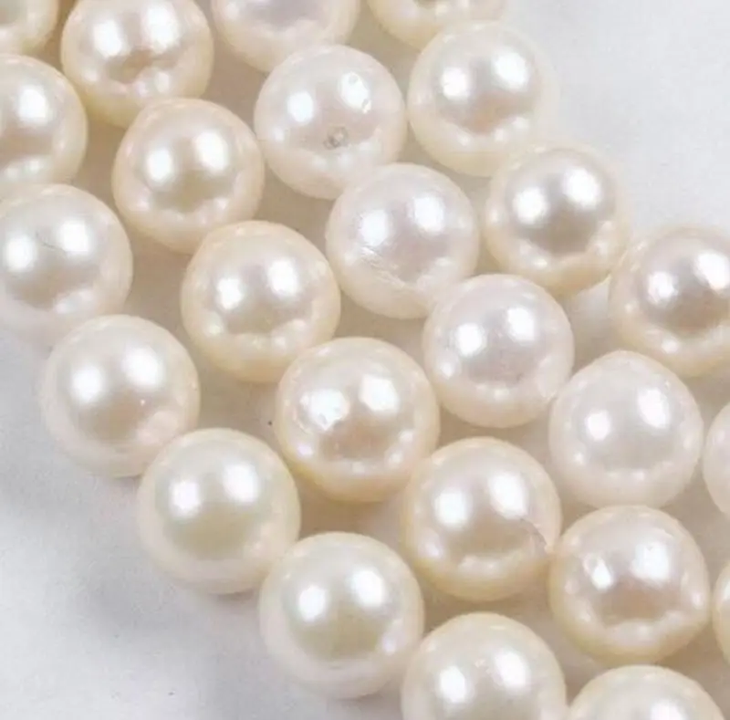 

7-7.5MM Natural White Akoya Cultured Pearl Loose Beads 15"