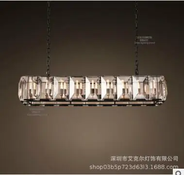Американская креативная пост Современная хрустальная люстра Harlow прямоугольная