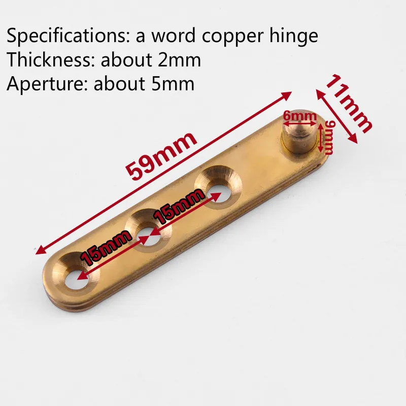 1 Pcs/set Pure Copper Hinge Chicken Mouth Word Grinding Core Hinge Antique Cabinet Door Hidden Copper Furniture Hardware Hinge