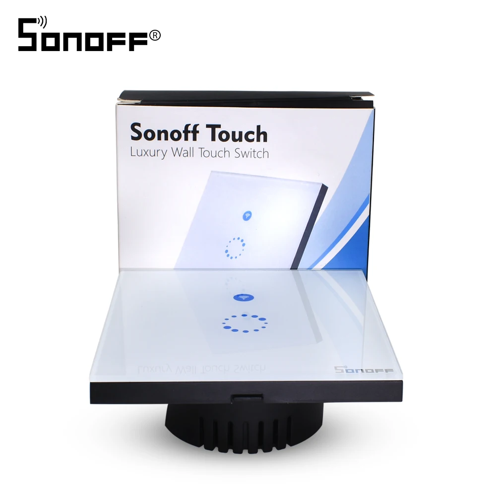 Itead Sonoff Touch Wireless Wall Switch 1gang 1way Glass Panel Led Lights Eu Plug Wifi