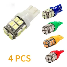 

4 PCS T10 Car LED Bulb 20 SMD Side Marker Lights Map Turn Signal Lamp White/Blue/Yellow(amber)/Green/Ice Blue/Red w5w 2 k