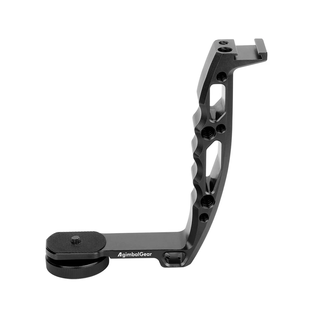 

Gimbal L Bracket Handle Grip Stabilizer 1/4" Screw with Cold Shoe Mount for DJI Ronin-S Zhiyun Crane 2/3 Feiyu AK4000 Moza Air 2