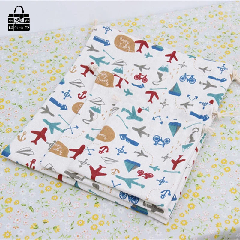 Plane war printed 100% cotton bag Travel Accessories Clothes underwear shoes toy Storage Pouch Luggage Packing Organizers bag Plane war printed 100% cotton bag Travel Accessories Clothes underwear shoes toy Storage Pouch Luggage Packing Organizers bag