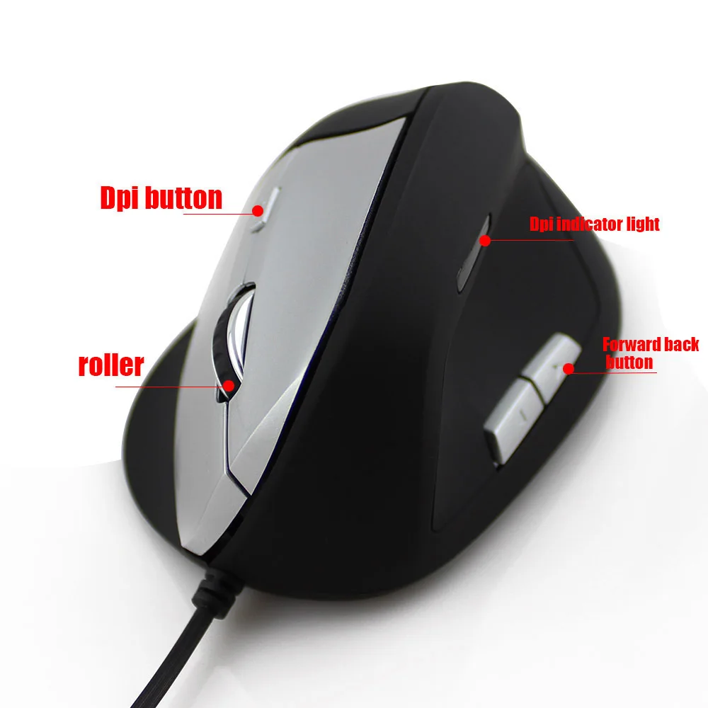 CHUYI эргономичная Вертикальная мышь 1600 dpi USB оптическая 5 кнопок игровая мышь Проводная компьютерная игровая мышь с Коврик Для Мыши для ПК ноутбука