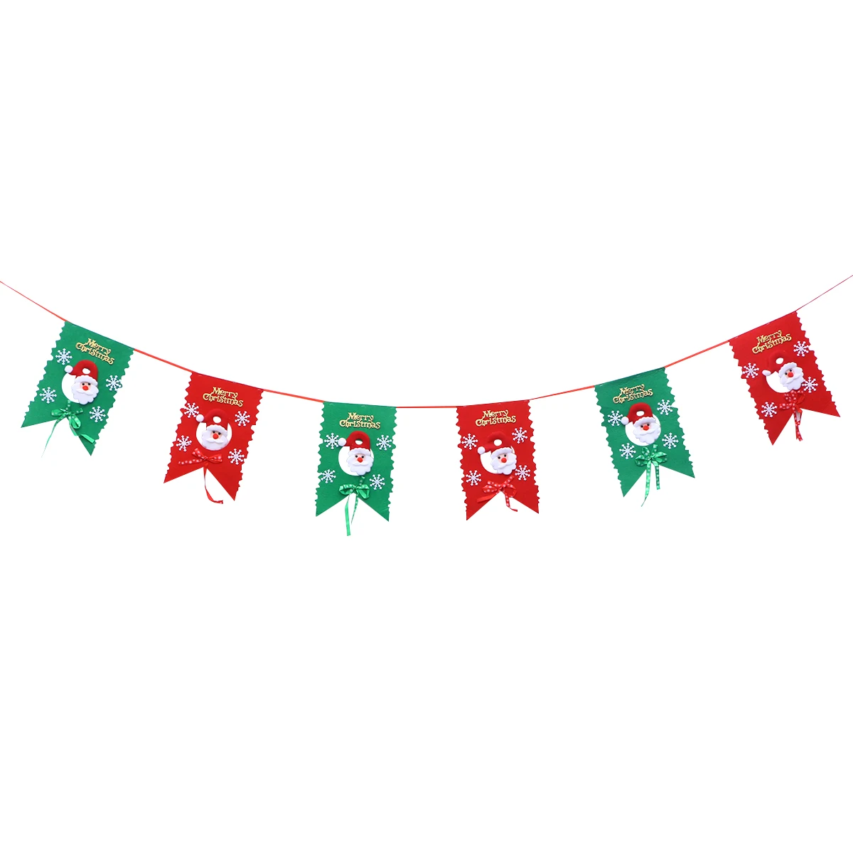 

2.6m Hanging Flag Merry Christmas Santa Claus Pattern Lovely Tree Window Decoration Banner Pull Flag
