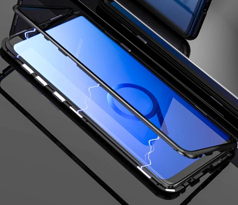 Artisome Magnetic Adsorption Case For Samsung Galaxy S9 S8 Plus Case For Samsung Note 8 Magnet Metal Tempered Glass Back Cover   (2)