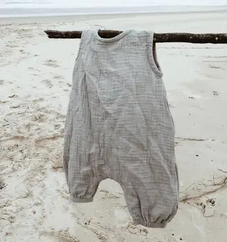 

New Kids Toddler Baby Girls Boys Overalls European&America Children Linen Rompers Casual Clothings