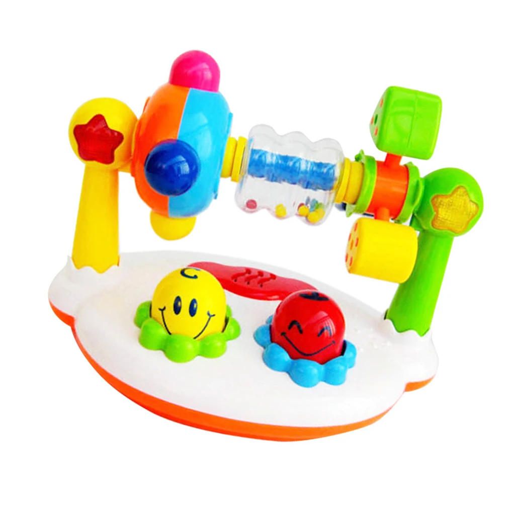 Детская музыкальная игрушка музыка вращающееся освещение фитнес пластиковые красочные детские развивающие погремушки игрушки