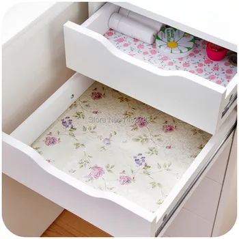 

1pc Waterproof Self-adhesive Pastoral Floral Table Paper Drawer Paper Wardrobe Paper Sticker Moisture Wall Paper