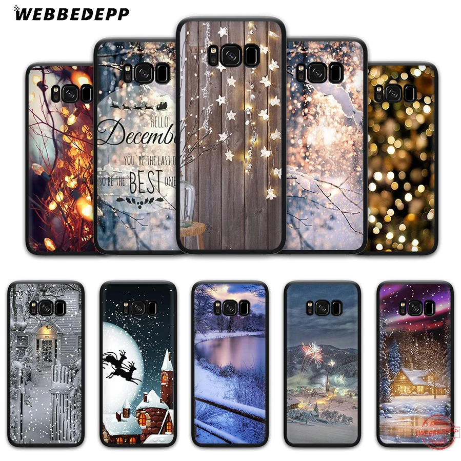 WEBBEDEPP Зимний Легкий Снежный мягкий чехол с пейзажем для Samsung A6 A7 A8 A9 J6 2018 S6 S7 S8 S9 S10E