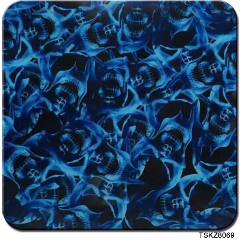 

Free shipping 0.5mX2m blue skulls water transfer printing CSKZ8069-3 hydrographic film transfer