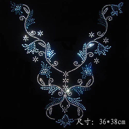 

Clear Crystal Clothing collar DIY strass hotfix Rhinestone applique Pattern motif Iron On Heat transfer Designs T shirts