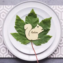 10 шт. гравированная белка деревянная Подарочная бирка подарочные бирки пользовательское имя место установки метки свадебное украшение на день рождения