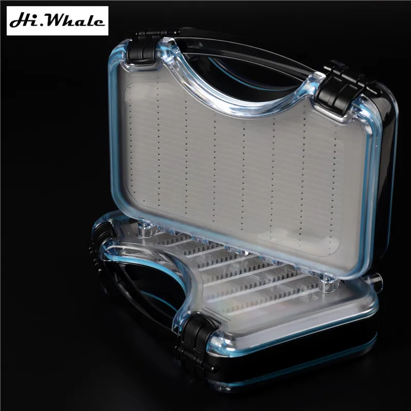 Hi.Whale New Fly fishing box with EVA Waterproof double open box Fly