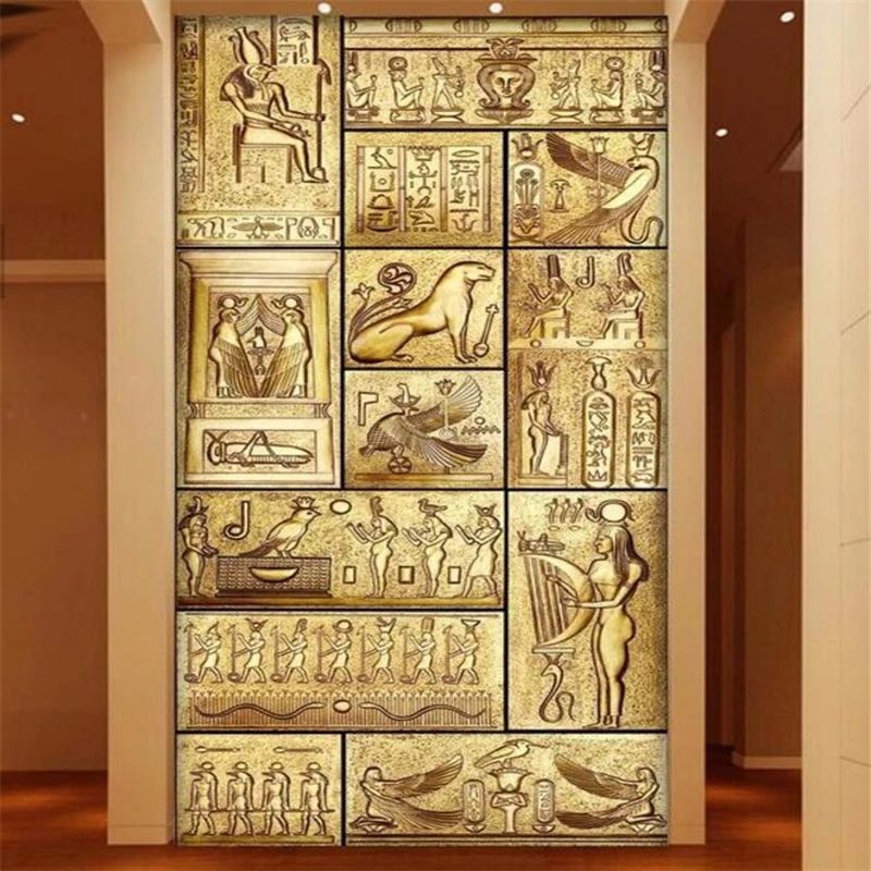Beibehang الفن جدارية HD جمال القديمة الثقافة المصرية تغطي ديكور المنزل الحديثة طلاء جدران لغرفة المعيشة 3D خلفيات