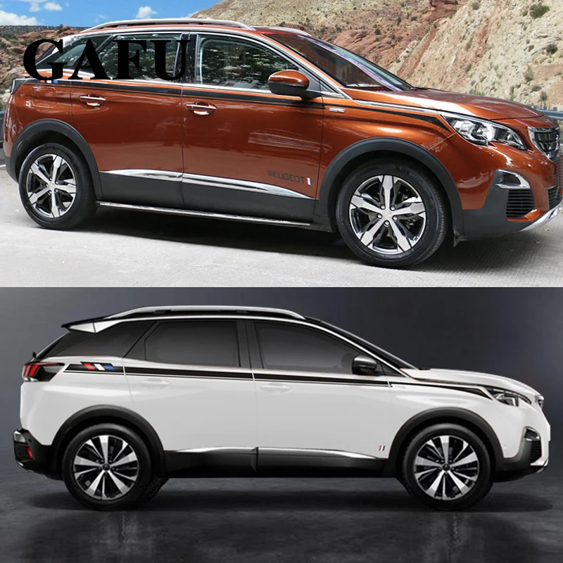 Для PEUGEOT 3008 3008GT 2017 2018 двухсторонняя наклейка для автомобиля Стайлинг Спортивная