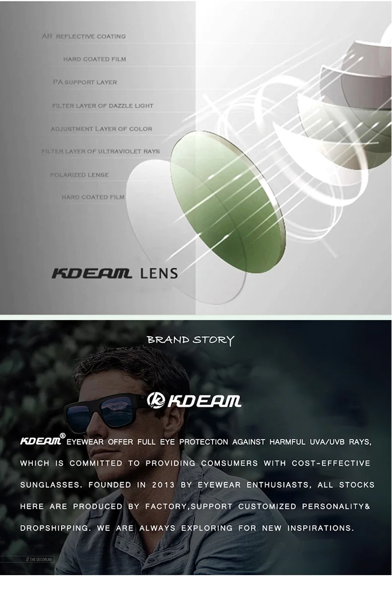 KDEAM Sports Style Polarized Sunglasses Men Fashion Outdoor Sun Glasses High Quality Polaroid Lens Goggles Male UV400 Gafas RX61