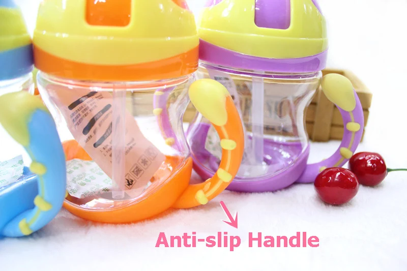 220ml Baby Training Cup Cute Leak-proof Toddler Water Feeding Bottle Two Handle Newborn Safe Baby Drinker Straw Kettle BB5080 (10)
