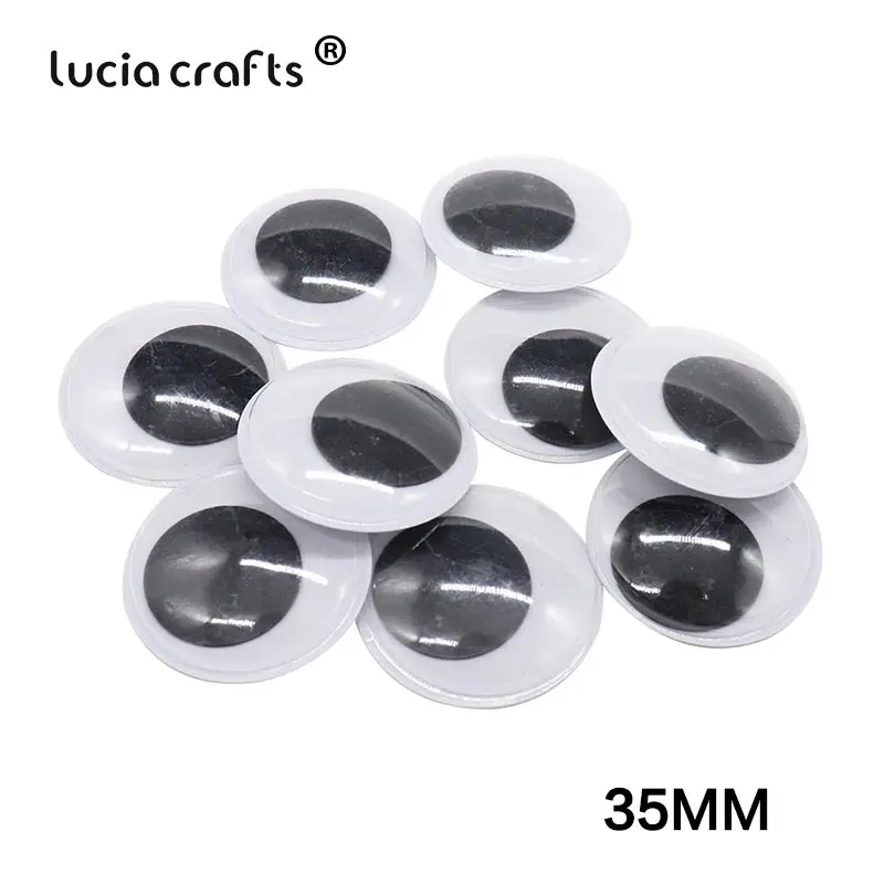 5/7/8/10/12/15/20/25/30/35/40mm plastic wiggly googly eyes for toy accessory (with self-adhesive) K0804 