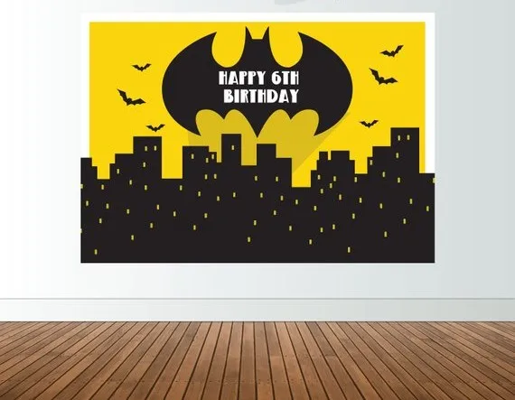 Fondo De Superheroe Personalizado Dibujo Animado De Batman Ciudad Cumpleanos Fondo Para Fotografia De Fiesta Fondo Aliexpress