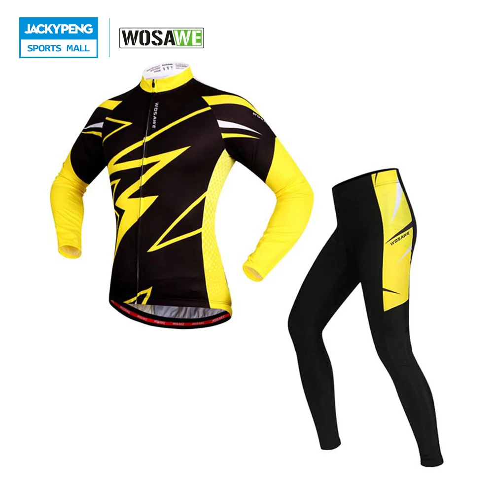 WOSAWE Spring Summer Long Sleeve Cycling Jersey Sets 4D Padded Pants Bicycle Mountain Biking WOSAWE Spring Summer Long Sleeve Cycling Jersey Sets 4D Padded Pants Bicycle Mountain Biking