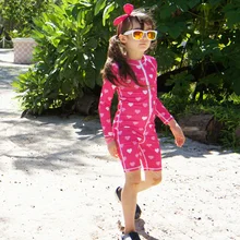 Новинка года; брендовая пляжная одежда для девочек и мальчиков; розовый купальник с длинными рукавами; цельный костюм; купальные костюмы для детей; Синий купальник для девочек