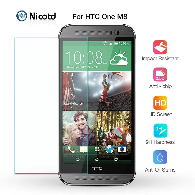 Для HTC One M8 Dual Sim Nicotd закаленное стекло Защита для экрана 0 26 мм 9H защитная пленка на