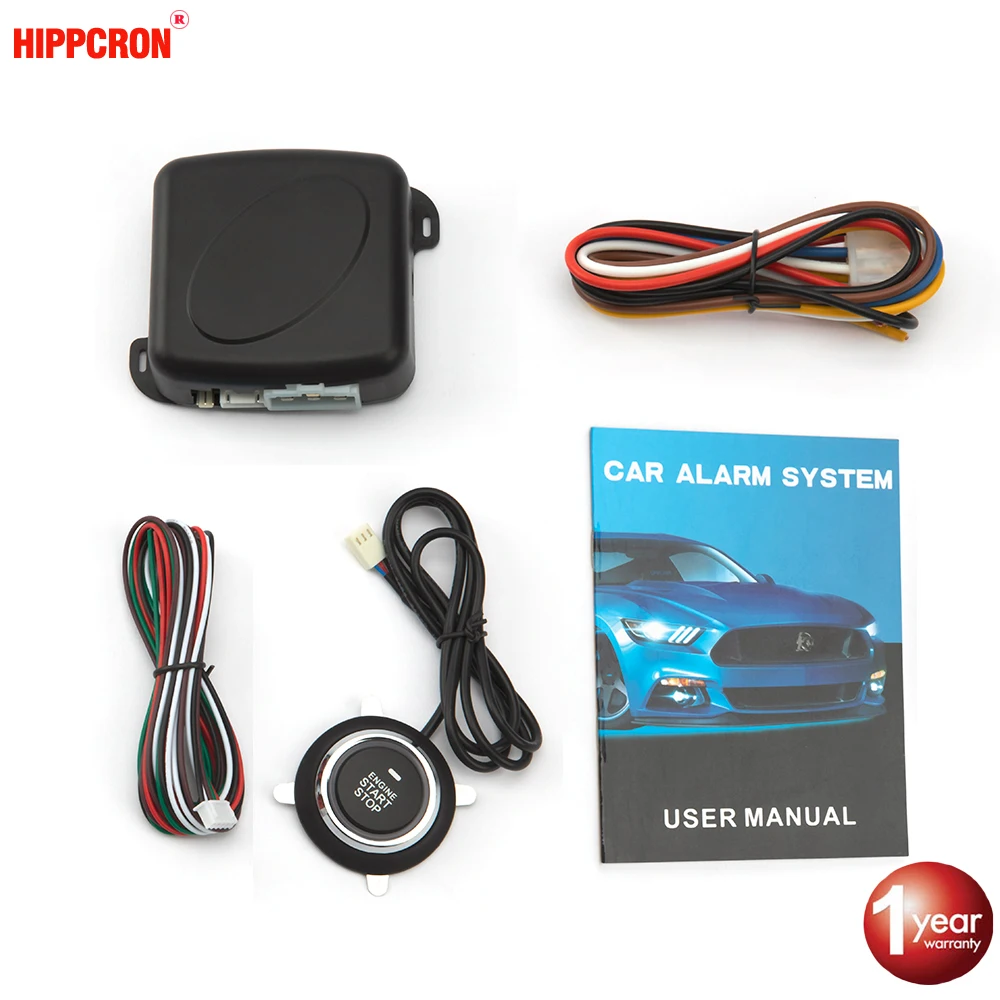 

Hippcron Car Remote Control Engine Push Start DC 12V Button Starter Car Keyless Entry Start Stop Immobilizer