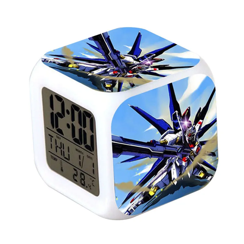 the robot Gundam reloj despertador led Alarm Clock Touch Light Desk