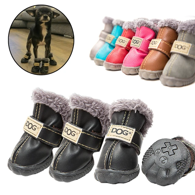 4pcs Winter Pet Dog Shoes for Dogs Waterproof Anti slip Puppy Shoe for