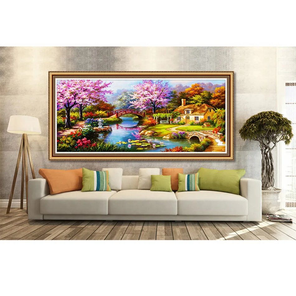 Online kopen wholesale kerst huisje schilderij uit china kerst ...