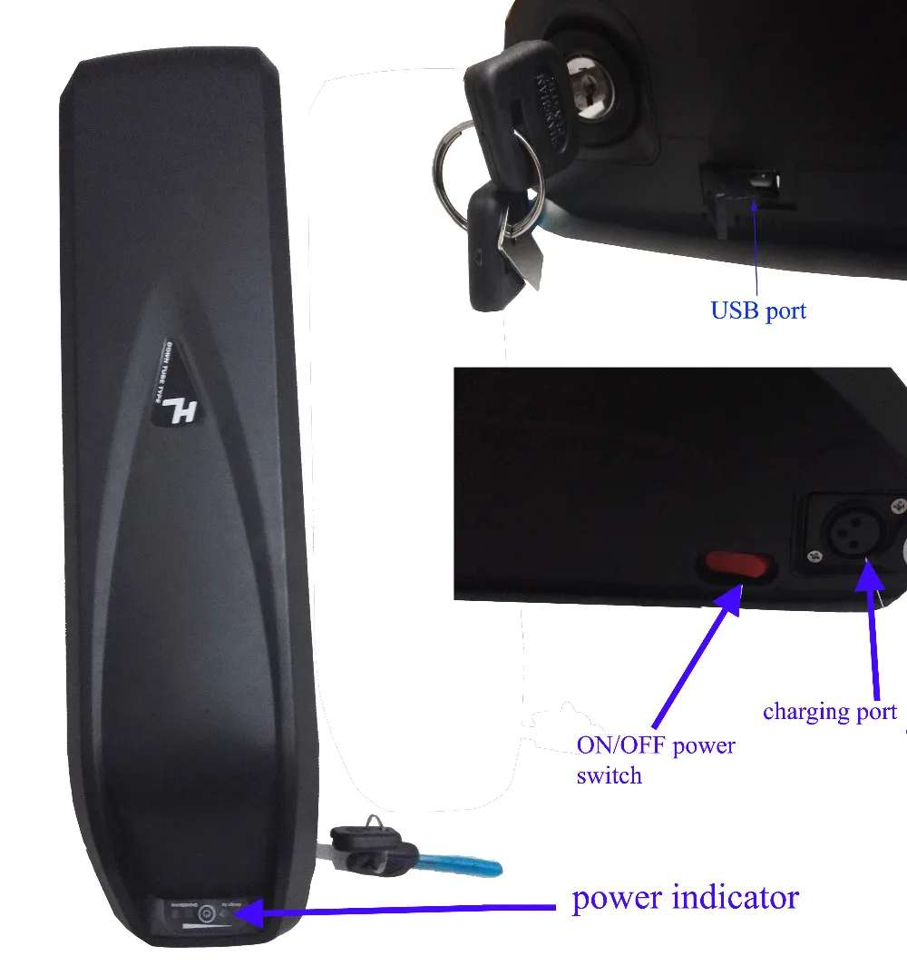 

Hailong Battery Box for Electric bicyle Battery downtube battery case housing+BMS for 36V 48V 15Ah 16Ah lithium ebike battery