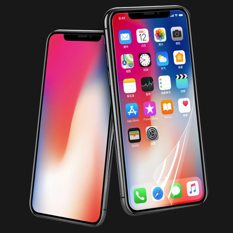 2 шт полное покрытие для iPhone X 8 Plus Гидрогелевая пленка мягкая TPU Защитная пленка для экрана для iPhone 6 6s 7 Plus XS MAX XR(не стекло