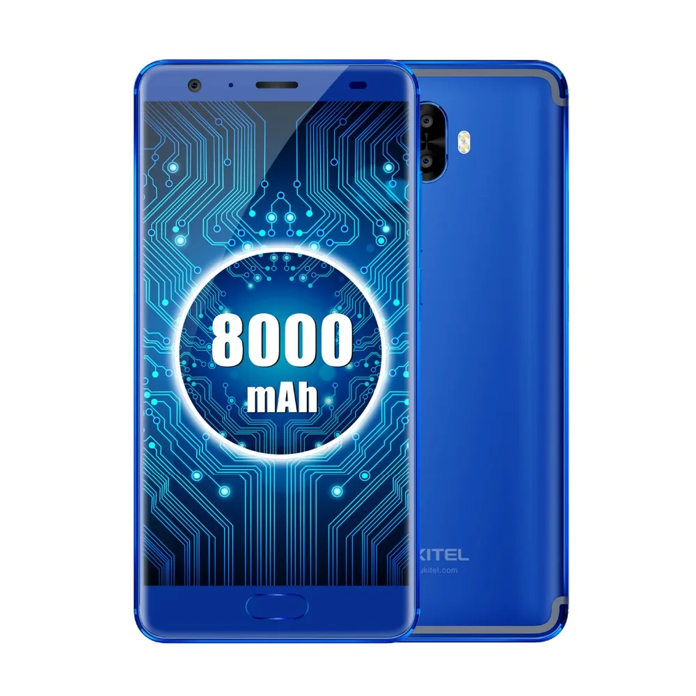 OUKITEL K8000 Android 7,0 de 5,5 mobile Phone Octa Core 4 GB 64 GB 8000 mAh 13.0MP + 16.0MP cámaras traseras teléfono Celular frente Touch ID desbloquear