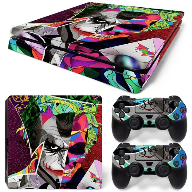 Джокер различных шаблон для PS4 Slim Decal наклейку кожи всего тела для PS4 Slim консоли и 2 Пульты ДУ для игровых приставок - Цвет: TN-P4Slim-1542