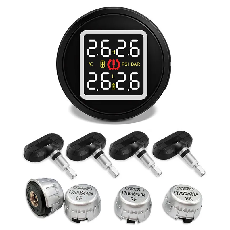 

Car TPMS Tire Pressure Monitoring System Cigarette Lighter Direct Plug-in USB Internal & External Sensors Output Charging Port