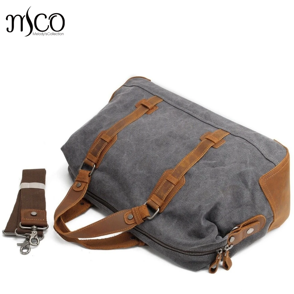 

2016 New Oversized Canvas Leather Trim Travel Tote Duffel Bags shoulder handbag Weekend Bag Vintage Military Army Green Men Bags