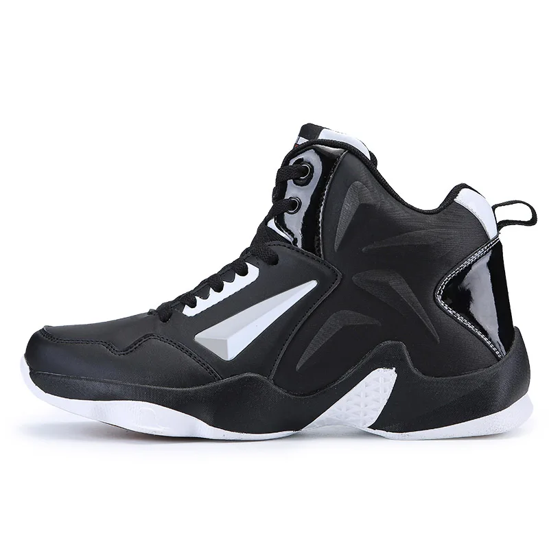 Мужская баскетбольная обувь Jordans, амортизирующие кроссовки, высокие дышащие кроссовки для легкой атлетики, баскетбольные кроссовки, кожаная женская спортивная обувь - Цвет: black-white