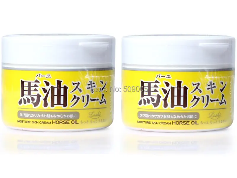 2pcs Lot Japan Hokkaido Loshi Moisture Horse Oil Face & Skin Cream 220g