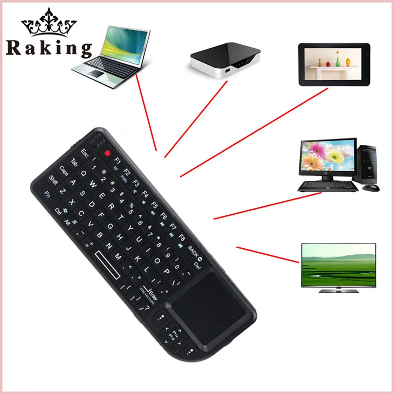 Ultra Mini keyboard Mini 2.4G Wireless Keyboard Touchpad Backlight For