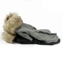 Vogue Canine Cat Woolen Coat Garments Fur Collar Heat Costume Pet Pet Jacket H1
