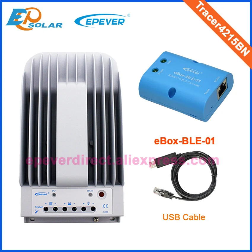 

mppt controller 40A 40amp Tracer4215BN with bluetooth BOX function connetc USB cable 12v 24v auto work