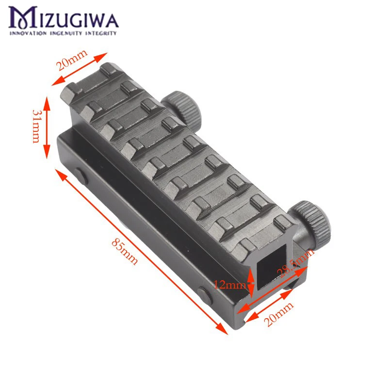 Mizugiwa 1 шт. Riser планка пикаттини Rail 20 мм Weaver See-Thru AR Flat-Top 8 слотов 13 слотов страйкбол охотничий прицел крепление Каза