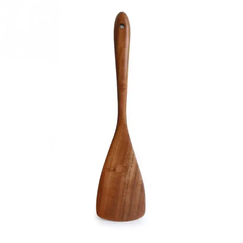 flat spade Кухонная домашняя Ретро металлическая кулинарная лопатка посуда домашняя легкая ложка Кухонная деревянная прочная с отверстием для подвешивания - Цвет: flat spade