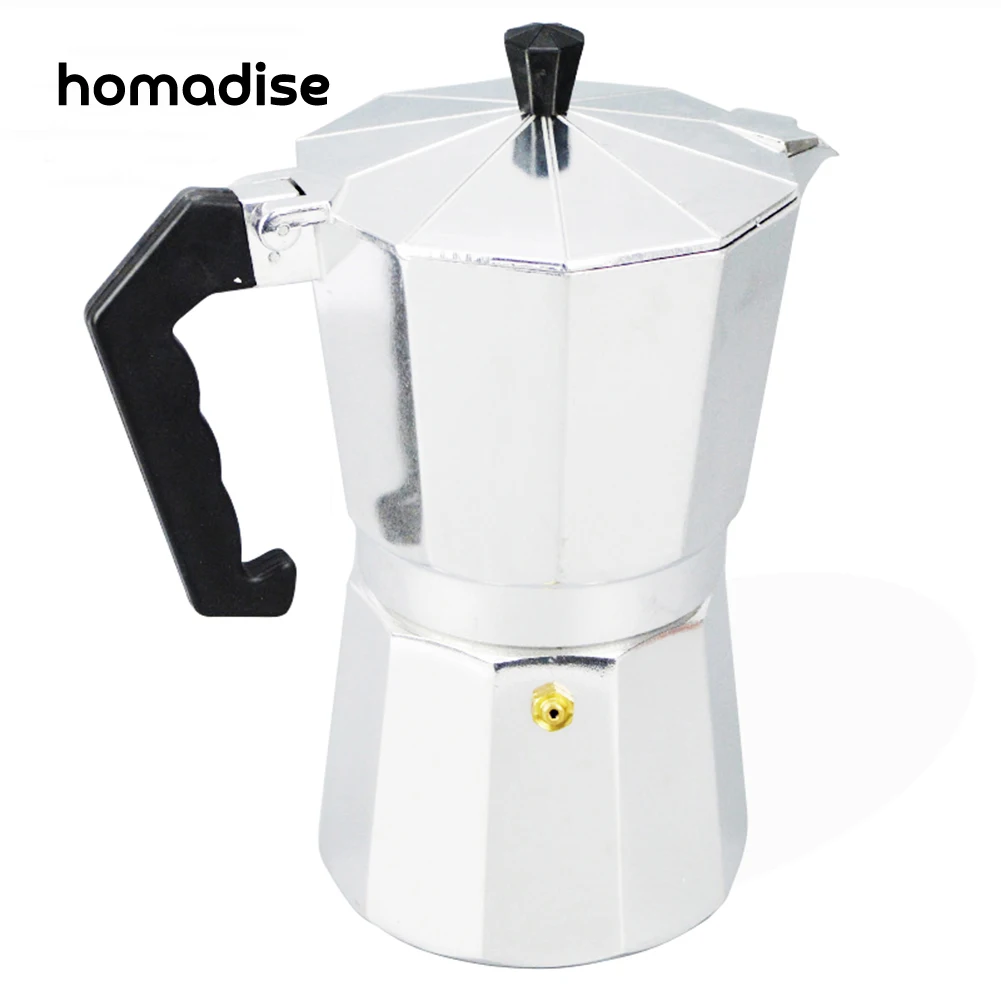Goedkoop Homadise Aluminium Moka Pot Bialetti Stijl Espresso Koffiezetapparaat Pot Voor Gasfornuis Cookern Barista 3 12 Cups