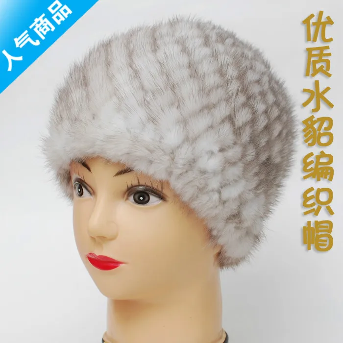 

Quality mink hair hat pineapple mink millinery women's fur hat winter thermal women's cap