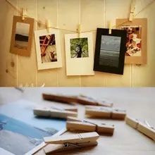 20 шт Мини натуральные деревянные фото фотографические зажимы бумажные Peg зажимы для одежды